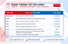 PC Game 01 Bễ Cá i3-10105F/ VGA RX550 + Màn Hình 22 inch
