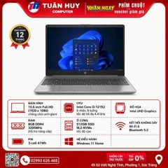 MÁY TÍNH XÁCH TAY HP 250 G9 i3-1215U/8G/512GSSD/15.6FHD/FP/WL/BT/3C/W11H/BẠC