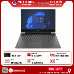 LAPTOP HP VICTUS 15-FA1088TX I5-13500H/16GDDR4/SSD512G/RTX4050 6G