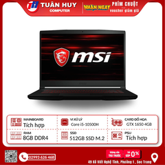 LAPTOP MSI GF63 THIN 10SC-804VN I5-10500H/8G/SSD 512G/GTX1650 4G