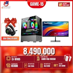 PC Game 15 i3-10105F/ VGA RX550 4G + Màn hình LCD 21.45 INCH FULL HD