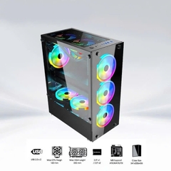 Vỏ Case Máy Tính Gaming COOLERPLUS G325 (SẴN 3 FAN LED)