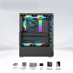 Vỏ Case Máy Tính Gaming COOLERPLUS G325 (SẴN 3 FAN LED)