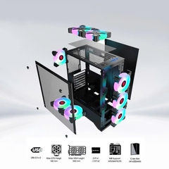 Vỏ Case Máy Tính Gaming COOLERPLUS G325 (SẴN 3 FAN LED)