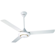 Quạt trần Panasonic F-56MPG-S: 3 cánh màu trắng viền vàng, Có Điều khiển, chiều dài ti 22 inch ( gần 55.8cm) , Đường kính cánh 150cm