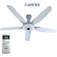Quạt trần Panasonic F-60WWK: 5 cánh, Có Điều khiển, chiều dài ti 31.8cm, Đường kính cánh 150cm