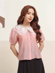 Áo sơmi kiểu nữ cổ ren 231AHU15