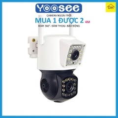 Camera YOOSEE PTZ 2 Mắt 5M (Mẫu Mới) Xoay 360 Độ- Xem 2 Vị Trí Khác Nhau Trên 1 Camera- Đàm Thoại 2 Chiều- Báo Động Chống Trộm- Ban Đêm Có Màu- Wifi Không Dây Ngoài Trời