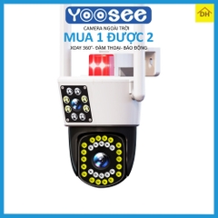 Camera YOOSEE PTZ 2 Mắt 8.0Mp 44 Đèn Led Siêu Sáng Xoay 360 Độ- Xem 2 Vị Trí Khác Nhau Trên 1 Camera- Đàm Thoại 2 Chiều- Báo Động Chống Trộm- Ban Đêm Có Màu- Wifi Không Dây Ngoài Trời