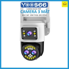 Camera YOOSEE PTZ 3 Mắt 8.0M Q26 (2 Mắt Xem 1 Mắt Zoom Siêu Nét) Xoay 360 Độ- Xem 2 Vị Trí Khác Nhau Trên 1 Camera- Đàm Thoại 2 Chiều- Báo Động Chống Trộm- Ban Đêm Có Màu- Wifi Không Dây Ngoài Trời