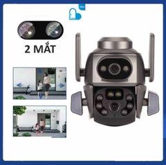 Camera CARECAM PRO 2 Mắt 5M Q821 (Mẫu Mới 2024) Xoay 360 Độ- Xem 2 Vị Trí Khác Nhau Trên 1 Camera- Đàm Thoại 2 Chiều- Báo Động Chống Trộm- Ban Đêm Có Màu- Wifi Không Dây Trong Nhà