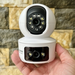 Camera YOOSEE 2 Mắt 6M (Mẫu Mới) Xoay 360 Độ- Xem 2 Vị Trí Khác Nhau Trên 1 Camera- Đàm Thoại 2 Chiều- Báo Động Chống Trộm- Ban Đêm Có Màu- Wifi Không Dây Trong Nhà