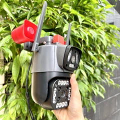 Camera YOOSEE PTZ 2 Mắt (LOA SIÊU TO) 8.0M 4K Xoay 360 Độ- Xem 2 Vị Trí Khác Nhau Trên 1 Camera- Đàm Thoại 2 Chiều- Báo Động Chống Trộm- Ban Đêm Có Màu- Wifi Không Dây Ngoài Trời