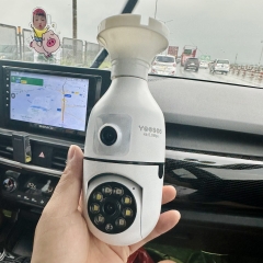 Camera YOOSEE 2 Mắt 8.0M Rõ Nét Xoay 360 Độ Hình Dạng Bóng Đèn- Đàm Thoại 2 Chiều-  Ban Đêm Có Màu- Báo Động Chống Trộm- Wifi Không Dây Trong Nhà