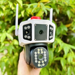 Camera YOOSEE 4 Mắt Xem 3 Khung Hình 8M Rõ Nét, Xoay 360 Độ- Đàm Thoại 2 Chiều- Báo Động Chống Trộm- Ban Đêm Có Màu- Wifi Không Dây Trong Nhà