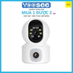 Camera YOOSEE 2 Mắt 12.0M/15M Xoay 360 Độ- Xem 2 Vị Trí Khác Nhau Trên 1 Camera- Đàm Thoại 2 Chiều- Báo Động Chống Trộm- Ban Đêm Có Màu- Wifi Không Dây Trong Nhà