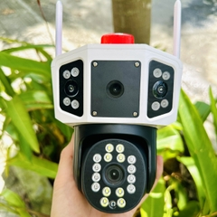 Camera YOOSEE 4 Mắt Xem 3 Khung Hình 8M Rõ Nét, Xoay 360 Độ- Đàm Thoại 2 Chiều- Báo Động Chống Trộm- Ban Đêm Có Màu- Wifi Không Dây Trong Nhà