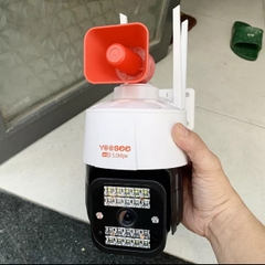 Camera YOOSEE PTZ (Loại lớn) Xoay 360 Độ QHD 5M- Đàm Thoại Hai Chiều- Báo Động Chống Trộm- Ban Đêm Có Màu- Wifi Không Dây Ngoài Trời