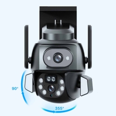 Camera CARECAM PRO 2 Mắt 5M Q821 (Mẫu Mới 2024) Xoay 360 Độ- Xem 2 Vị Trí Khác Nhau Trên 1 Camera- Đàm Thoại 2 Chiều- Báo Động Chống Trộm- Ban Đêm Có Màu- Wifi Không Dây Trong Nhà