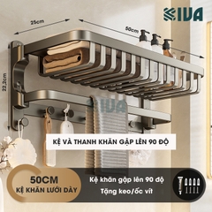 Giá kệ để khăn, để đồ nhà tắm KIVA, đa dạng mẫu mã, thiết kế, kích thước và màu sắc, chất liệu nhôm hàng không cao cấp.