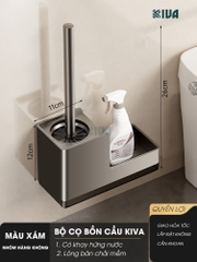Chổi cọ, chà bồn cầu, toilet KIVA, chất liệu nhôm hàng không, không gỉ sét.