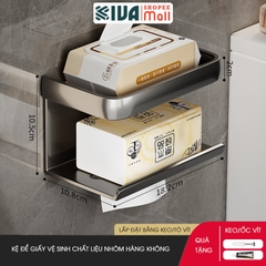 Hộp Đựng Giấy Vệ Sinh Nhà Tắm KIVA Chất Liệu Nhôm Hàng Không, Lắp Đặt Không Cần Khoan, Bảo Hành 10 Năm.