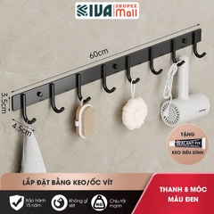 Móc Dán Tường Chịu Lực Siêu Dính KIVA Chữ C, Chất Liệu Nhôm Hàng Không Cao Cấp, Tặng Kèm Keo Siêu Dính, Ốc Vít