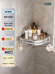 Kệ góc nhôm hàng không KIVA màu bạc, kệ để đồ nhà tắm lắp đặt dán tường, khoan tường