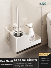 Chổi cọ, chà bồn cầu, toilet KIVA, chất liệu nhôm hàng không, không gỉ sét.