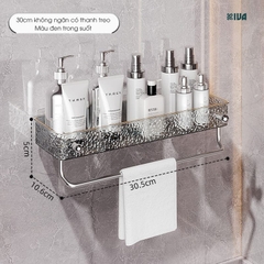 Kệ để đồ nhà tắm KIVA chất liệu Acrylic lắp đặt dán tường, thẩm mỹ, hiện đại và chắc chắn.