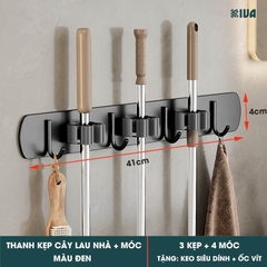 Móc Kẹp Cây Lau Nhà KIVA, Chất Liệu Nhôm Hàng Không Cao Cấp, Lắp Đặt Không Cần Khoan.