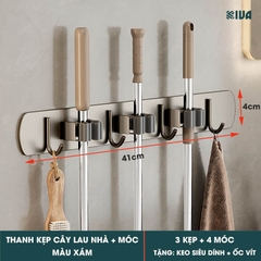Móc Kẹp Cây Lau Nhà KIVA, Chất Liệu Nhôm Hàng Không Cao Cấp, Lắp Đặt Không Cần Khoan.
