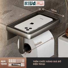 Hộp Đựng Giấy Vệ Sinh Nhà Tắm KIVA Chất Liệu Nhôm Hàng Không, Lắp Đặt Không Cần Khoan, Bảo Hành 10 Năm.