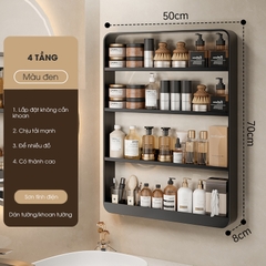 Kệ đựng đồ nhà tắm treo tường KIVA, để đồ phòng tắm, chất liệu nhôm hàng không, kích thước lớn.