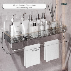 Kệ để đồ nhà tắm KIVA chất liệu Acrylic lắp đặt dán tường, thẩm mỹ, hiện đại và chắc chắn.