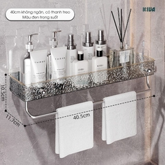 Kệ để đồ nhà tắm KIVA chất liệu Acrylic lắp đặt dán tường, thẩm mỹ, hiện đại và chắc chắn.