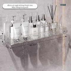 Kệ để đồ nhà tắm KIVA chất liệu Acrylic lắp đặt dán tường, thẩm mỹ, hiện đại và chắc chắn.
