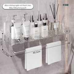 Kệ để đồ nhà tắm KIVA chất liệu Acrylic lắp đặt dán tường, thẩm mỹ, hiện đại và chắc chắn.