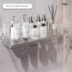 Kệ để đồ nhà tắm KIVA chất liệu Acrylic lắp đặt dán tường, thẩm mỹ, hiện đại và chắc chắn.