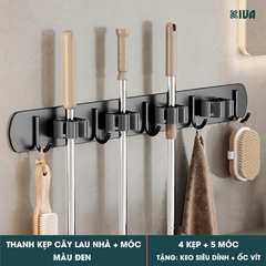 Móc Kẹp Cây Lau Nhà KIVA, Chất Liệu Nhôm Hàng Không Cao Cấp, Lắp Đặt Không Cần Khoan.