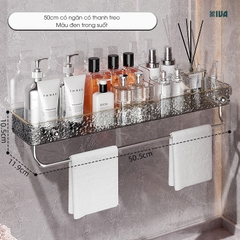 Kệ để đồ nhà tắm KIVA chất liệu Acrylic lắp đặt dán tường, thẩm mỹ, hiện đại và chắc chắn.