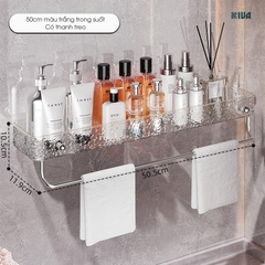 Kệ để đồ nhà tắm KIVA chất liệu Acrylic lắp đặt dán tường, thẩm mỹ, hiện đại và chắc chắn.