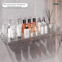 Kệ để đồ nhà tắm KIVA chất liệu Acrylic lắp đặt dán tường, thẩm mỹ, hiện đại và chắc chắn.