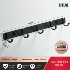 Móc Dán Tường Chữ C Treo Đồ Chịu Lực Siêu Dính KIVA Chất Liệu Nhôm Hàng Không, Lắp Đặt Không Cần Khoan.