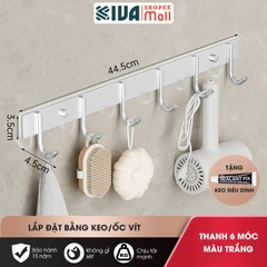 Móc Dán Tường Chịu Lực Siêu Dính KIVA Chữ C, Chất Liệu Nhôm Hàng Không Cao Cấp, Tặng Kèm Keo Siêu Dính, Ốc Vít