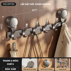 Thanh móc treo đồ, quần áo đa năng KIVA, lắp đặt hút chân không, chất liệu nhôm hàng không cao cấp