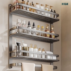 Kệ phòng tắm KIVA để đồ nhiều tầng treo tường, kích thước lớn để đồ nhà tắm, lắp đặt dán tường, khoan tường.