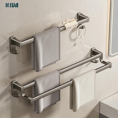 Thanh treo khăn, kệ để khăn KIVA, chất liệu nhôm hàng không cao cấp, lắp đặt dán tường.