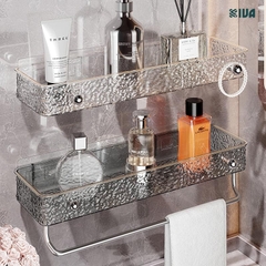 Kệ để đồ nhà tắm KIVA chất liệu Acrylic lắp đặt dán tường, thẩm mỹ, hiện đại và chắc chắn.