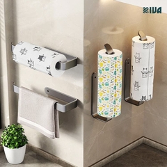 Giá Treo Khăn Giấy, Màng Bọc Thực Phẩm Nhà Bếp KIVA, Chất Liệu Nhôm Hàng Không, Cài Đặt Không Cần Khoan.